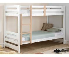 Etagenbett MAXIMILIEN - 2x90x190cm - Kiefernholz - Weiß