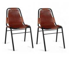 Stuhl 2er-Set Leder & Metall INDIANOLA