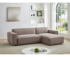 Ecksofa - Ecke wechselbar - Cord - Grau - BORORE
