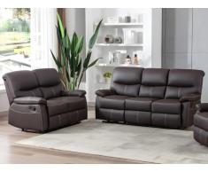 Couchgarnitur Relax 3+2 - Kunstleder - Braun - CANBY