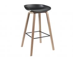 Barhocker 2er-Set MAGDA - Polycarbonat & Buche - Schwarz
