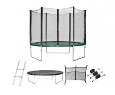 Trampolin mit Netz, Leiter und Verankerungssatz KANGA - D. 244 cm