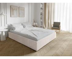 Bett mit Bettkasten - 160 x 200 cm - Cord - Cremefarben - PONTOS II von YSMÉE