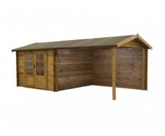 Gartenhaus ROCHESTER mit Carport - 17,5 m²