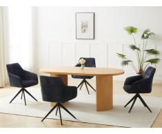 Drehstuhl mit Armlehnen 2er-Set - Strukturstoff - Schwarz - MUSE von Maison Céphy