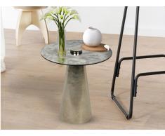 Beistelltisch LAYLA - Metall & Glas - Grau