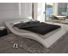 Polsterbett LED Ondulis - 160x200 cm - Weiß