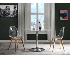 Stuhl 2er-Set - Polycarbonat & Buche - Transparent - AUDRA