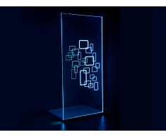LED-Duschtrennwand Seitenwand italienische Dusche Farbwechsel Bella - 120x200 cm