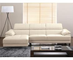 Ledersofa Ecksofa Exelsior II - Elfenbein - Ecke Links