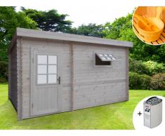 Gartensauna KAVALIA mit Harvia-Saunaofen + Zubehör - 5/6 Personen