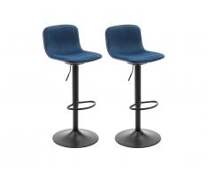 Barhocker 2er-Set Samt RAPHAELO - Dunkelbau
