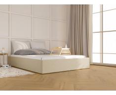 Bett mit Bettkasten - 160 x 200 cm - Bouclé-Stoff - Beige - PONTOS II von YSMÉE