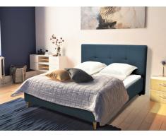 Polsterbett LUCAS - 160 x 200 cm - Stoff - Blau