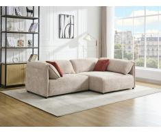 Ecksofa - Ecke rechts - Strukturstoff - Beige - LOUSOPA von Maison Céphy