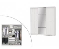 Kleiderschrank Wilhem - 6 Türen - Weiß
