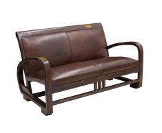 Ledersofa Sitzbank TRAVEL - Braun