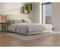 Bett mit Bettkasten - 160 x 200 cm - Cord - Beige - RAMELI von Pascal Morabito
