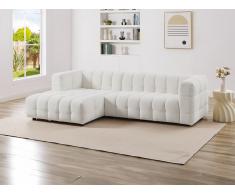 Ecksofa - Ecke links - Bouclé-Stoff - Elfenbeinweiß - LERICI von Pascal Morabito