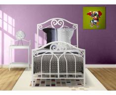 Metallbett WHITNEY + Lattenrost - 90x190cm - Weiß