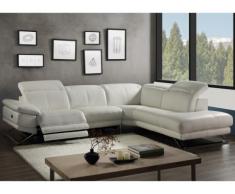 Relaxsofa Leder Ecksofa PUNO - Weiß - Ecke Rechts