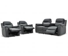Ledergarnitur Relax Evasion 3+1+1 - Anthrazit