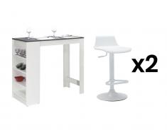 Sparset JANIS: Barmöbel + Barhocker 2er-Set CALAS