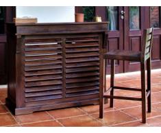 Hausbar Teak massiv BALI II - 2 Schubladen & 2 Türen
