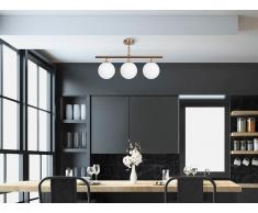 Deckenleuchte mit 3 Leuchten - Metall - 60 x 40 cm - Goldfarben - ILAN