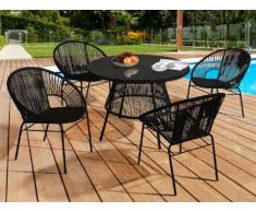 Polyrattan Essgruppe Kelios (5-tlg.) - Schwarz