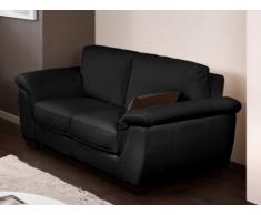 Ledersofa 2-Sitzer Salerne - Luxusleder - Schwarz