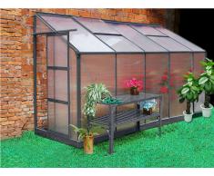 Anlehn-Gewächshaus Aluminium Calice - 3,7 m² - Anthrazit