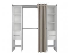 Kleiderschrank Kleiderschranksystem MARTIN - B. 115/190cm - Weiß