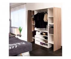 Sparset: Kleiderschranksystem mit Kommode EMERIC - Eichefarben-Weiß & Taupe