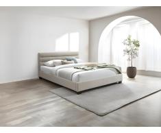 Polsterbett - 160 x 200 cm - Stoff - Beige - FAUSTIN