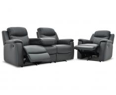 Ledergarnitur Relax Evasion 3+1 - Anthrazit