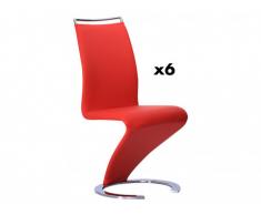 Stuhl Freischwinger 6er-Set Twizy - Rot