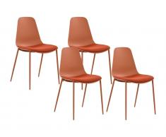 Gartenstuhl 4er-Set - Polypropylen & Metall - Terracotta - NEGERI von MYLIA