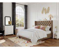 Polsterbett Stoff MASSIMO - 160x200cm - Beige