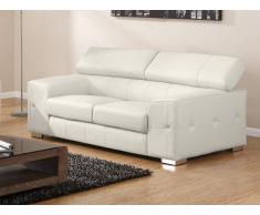 Ledersofa 2-Sitzer Emilio - Elfenbein-Weiß