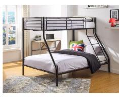 Etagenbett ELEVATIO III + Lattenrost - 90x190 & 140x190cm - Metall - Schwarz