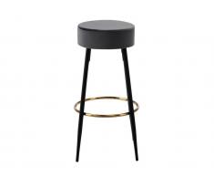 Barhocker 2er-Set BELINIO - Samt & Metall - Grau