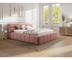 Bett mit Bettkasten - 160 x 200 cm - Stoff - Rosa - FORVIK von Pascal Morabito