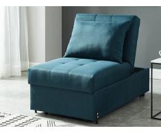 Schlafsessel Stoff LESNA - Grünblau