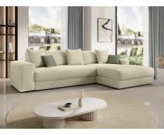Ecksofa - Ecke rechts - grob gerippter Cord - Beige - CALAZO von Pascal Morabito