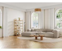 Großes Ecksofa - Ecke links - melierter Stoff - Beige - POGNI von Maison Céphy