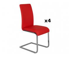 Stuhl Freischwinger 4er-Set Lirica - Rot
