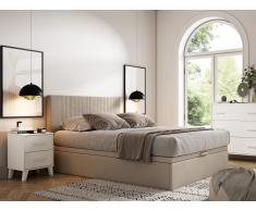 Bettgestell mit Bettkasten - 160 x 200 cm - Stoff - Beige - CENOVAS von YSMÉE