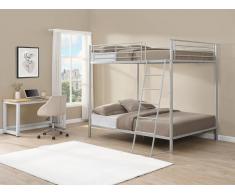Etagenbett mit Bettboden - 2 x 140 x 190 cm - Silberfarben - GEMINI II