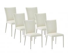 Stuhl 6er-Set Edelstahl TALICIA - Weiß